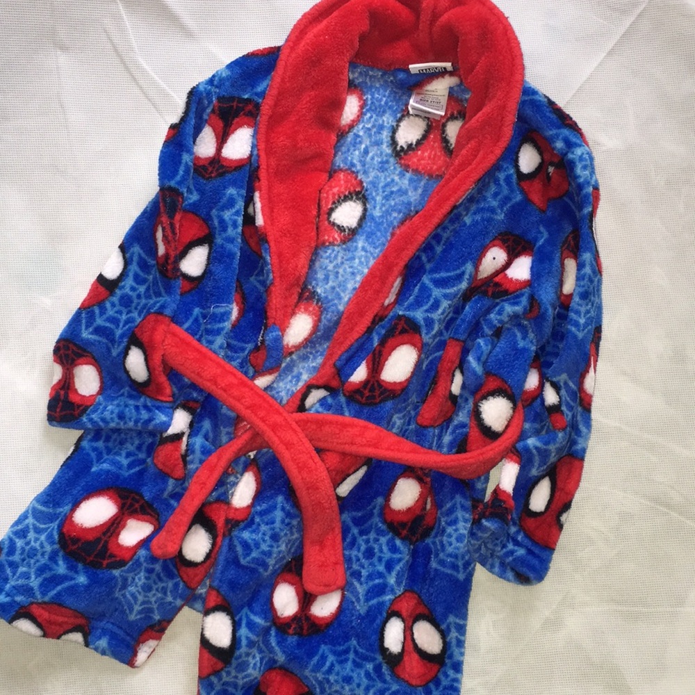 Marvel Heroes Spidey Boy's Bathrobe | Spiderman Fleece Bathrobe | Size 2T